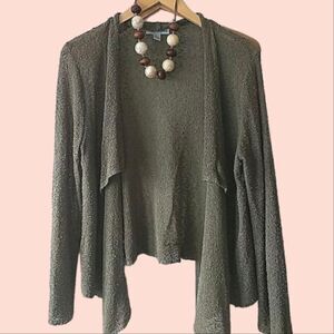 Wind River Slubby Army Green Stretchy Open Cardigan Size L